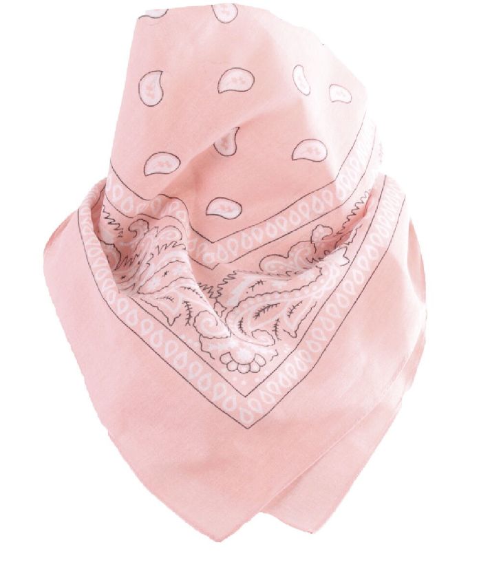 Bandana / boerenzakdoek met klassieke paisley print in licht oudroze