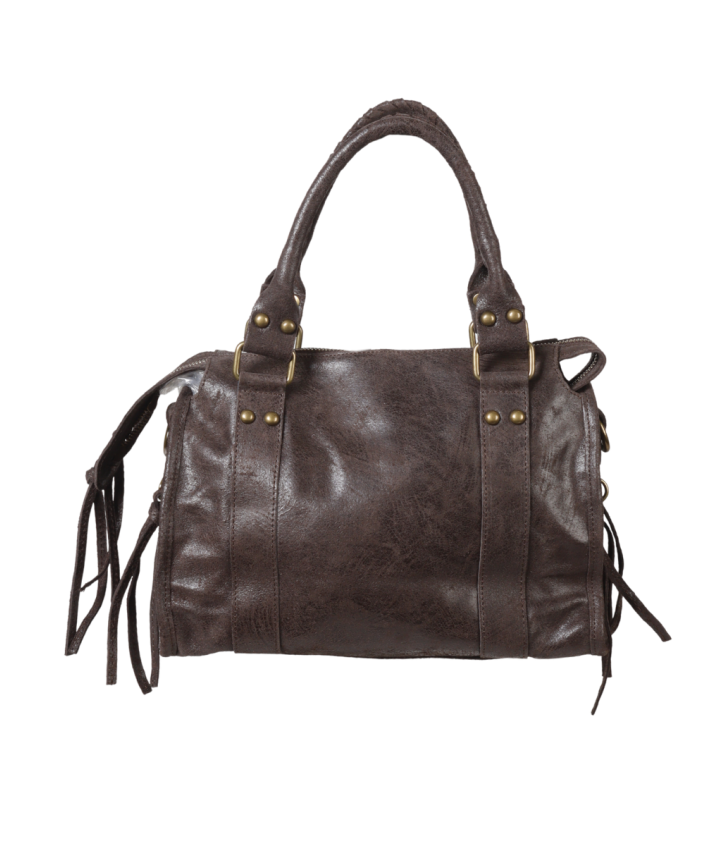 Lederen city bag- medium in donkerbruin