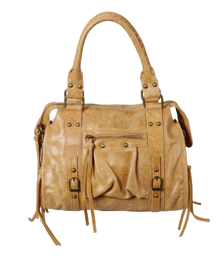 Lederen city bag- medium-beige