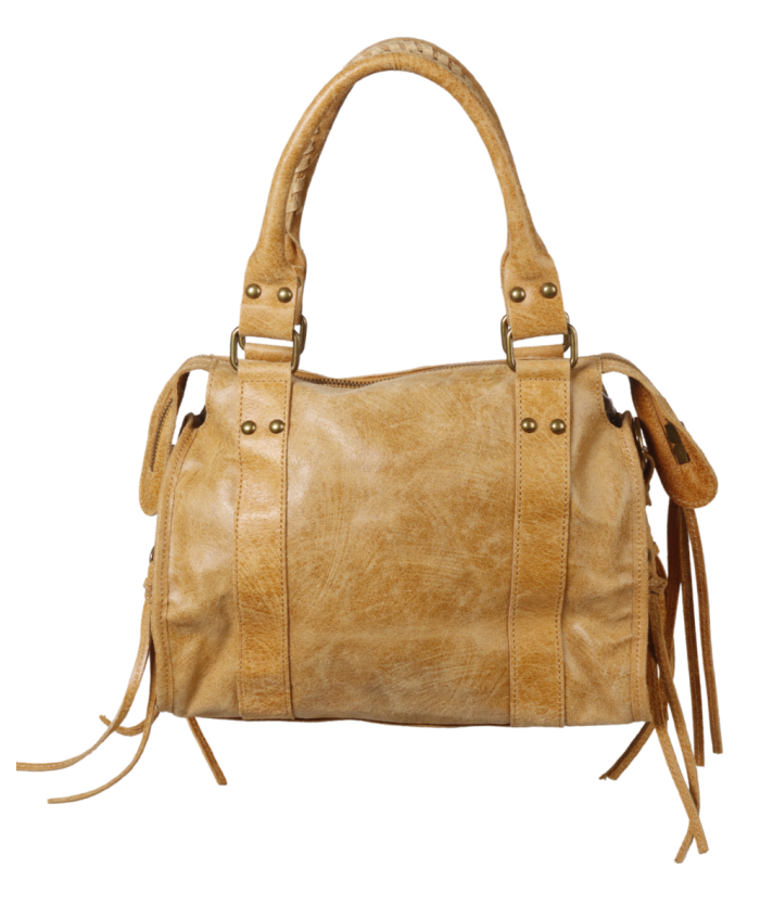 Lederen city bag- medium-beige