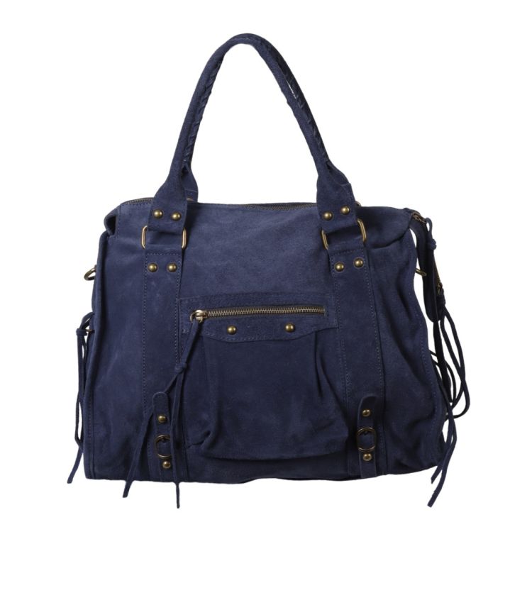 Large suède city bag