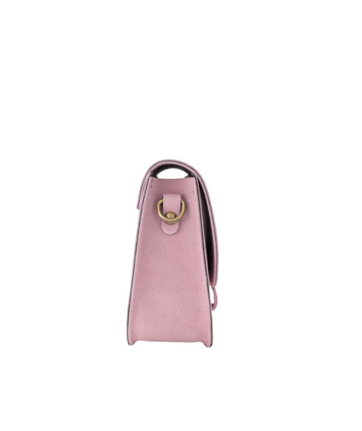 Claire crossbody suède tas in roze