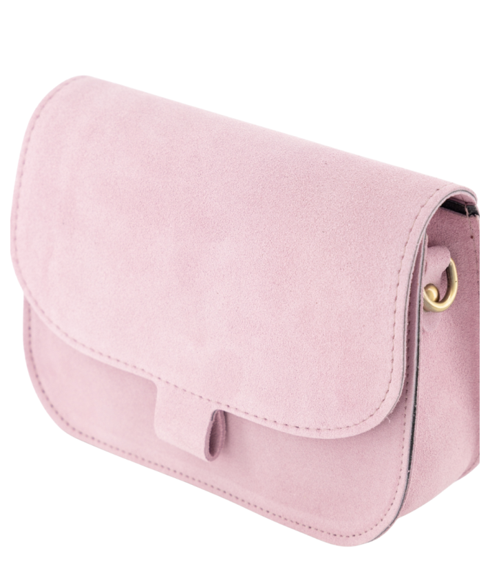 Claire crossbody suède tas in roze