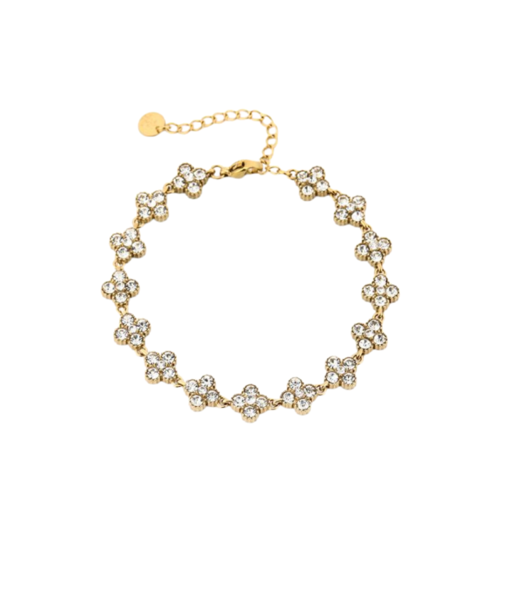 Clover armband met strass