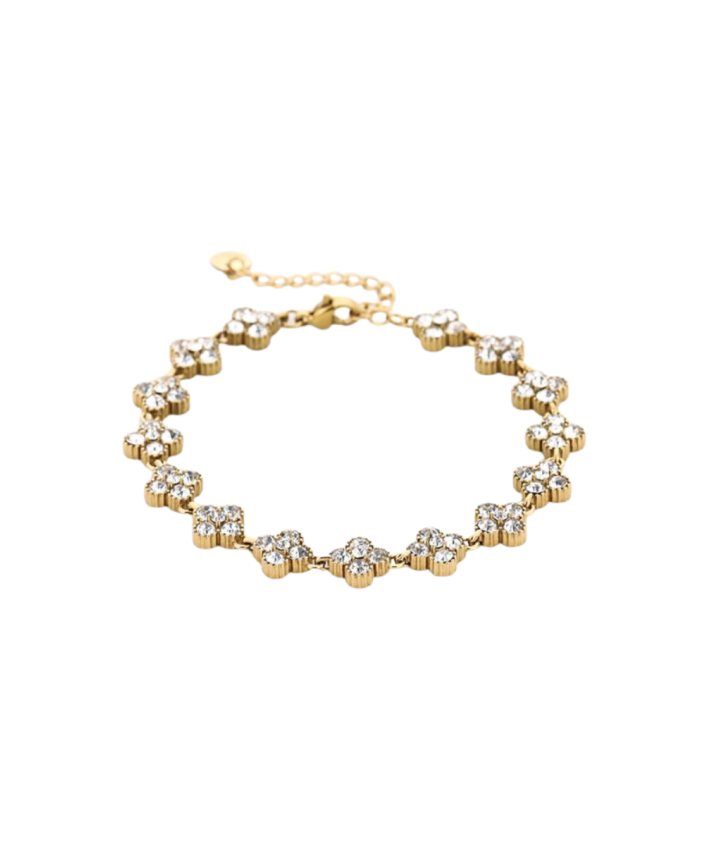 Clover armband met strass