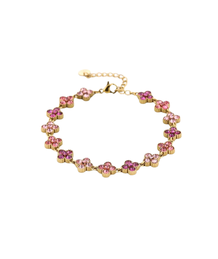 Clover armband met strass