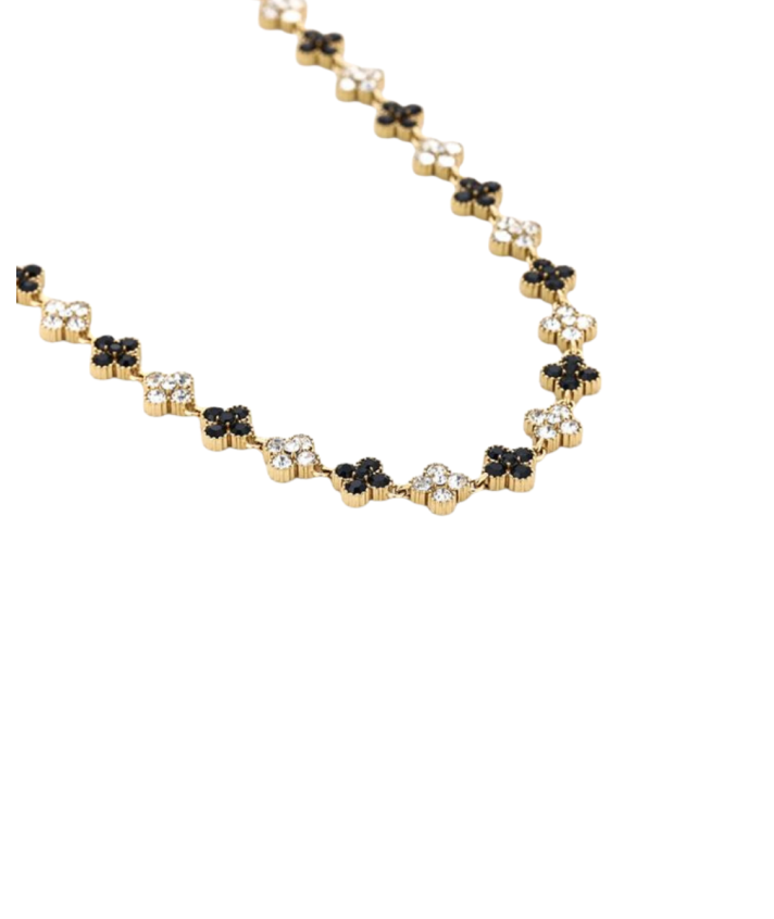 Clover halsketting met strass 
