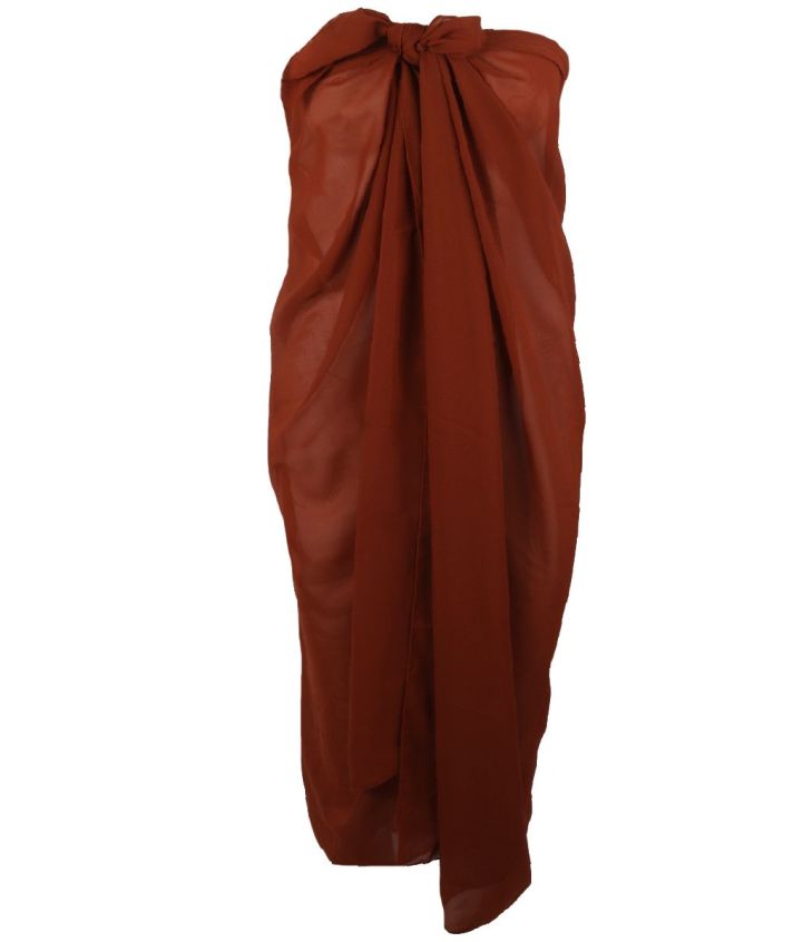 Cognac kleurige pareo van crêpe voile
