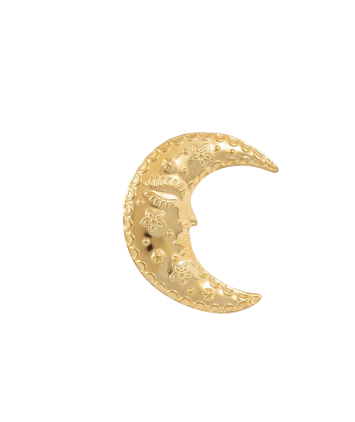 Maan broche in goud
