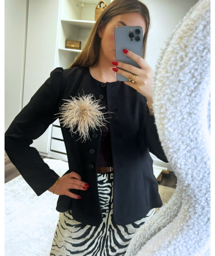 Veren broche / corsage in donkerbruin