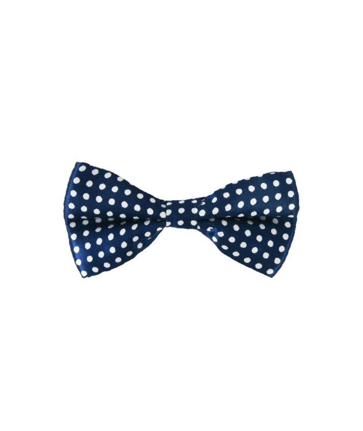 Donkerblauwe vlinderstrik met polka dot