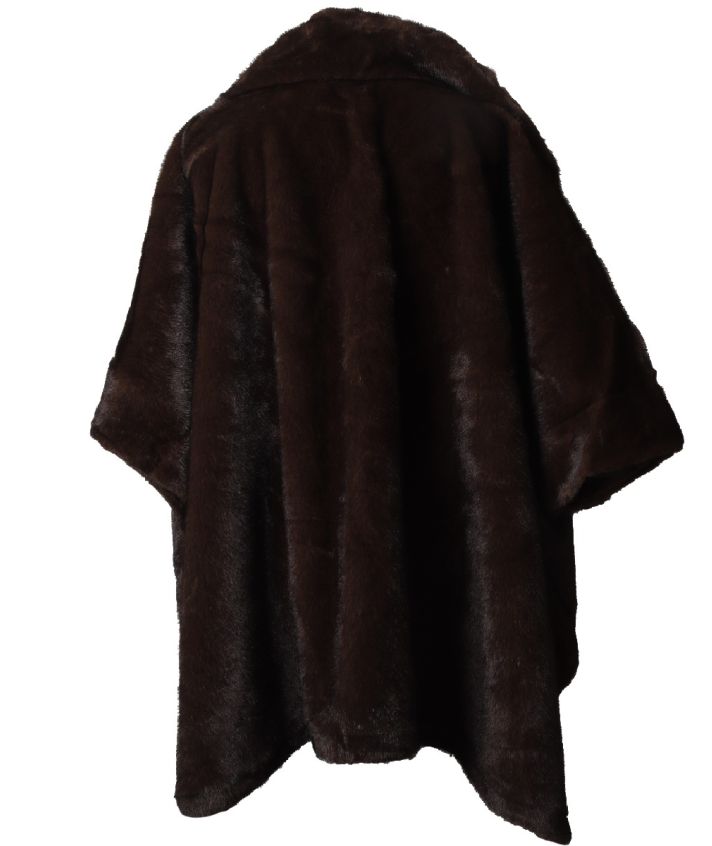 Kunstbont cape met gemêleerd effect