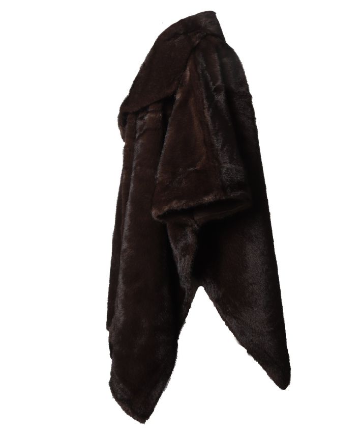 Kunstbont cape met gemêleerd effect