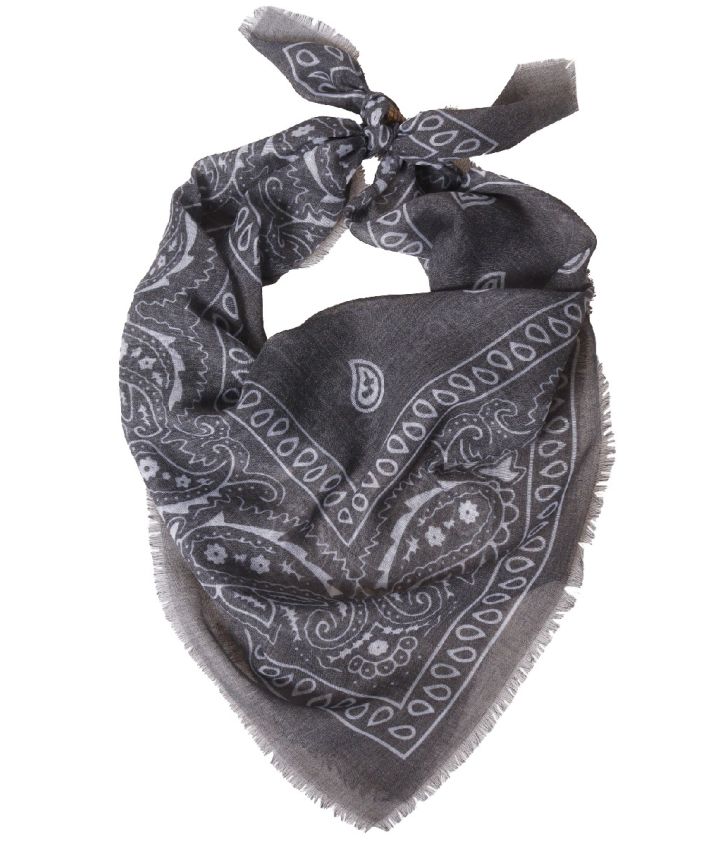 Klassieke bandana sjaal in donkergrijs