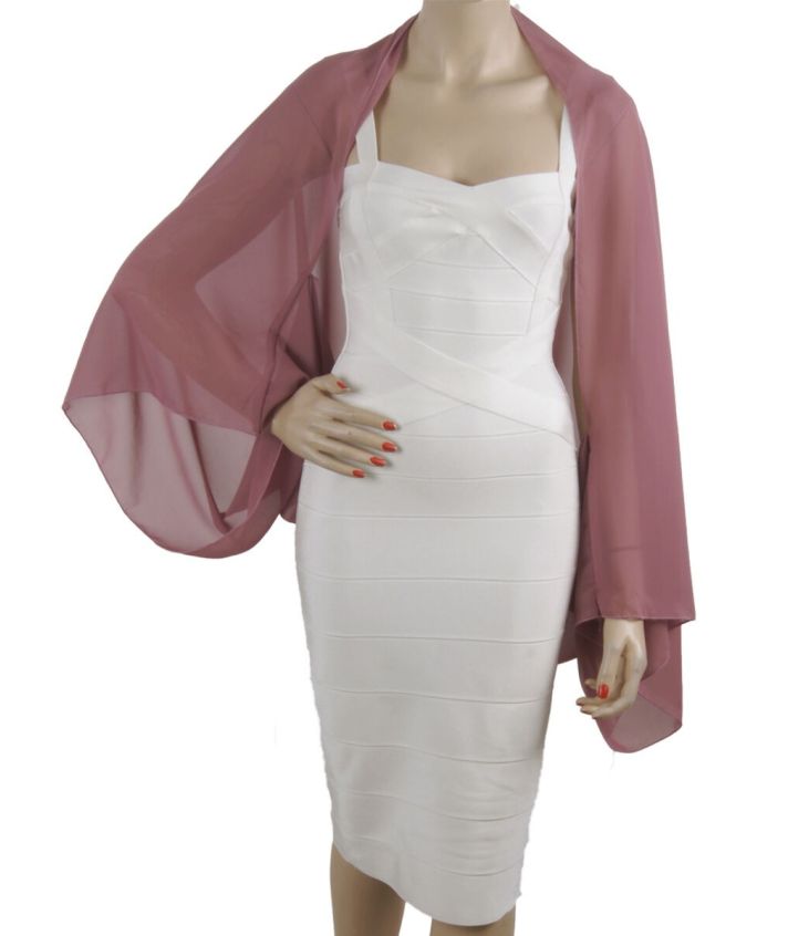 Donker-oudroze bolero stola van crêpe voile