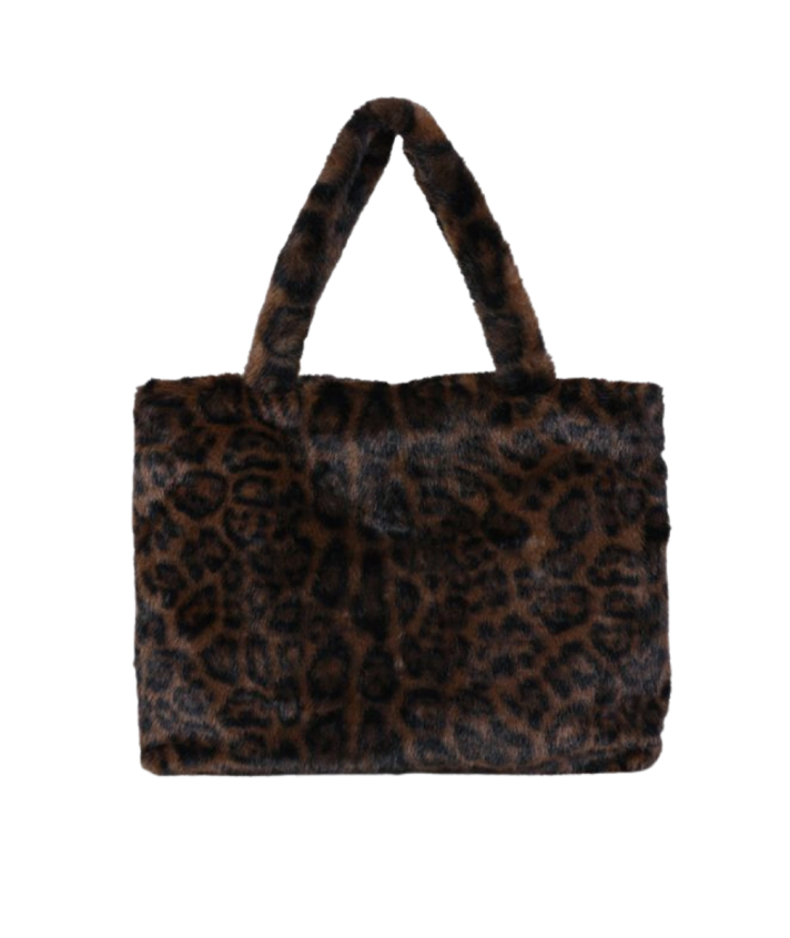 Faux fur shopper in luipaard