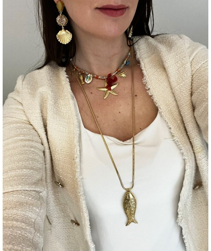 Lange ketting met grote vis