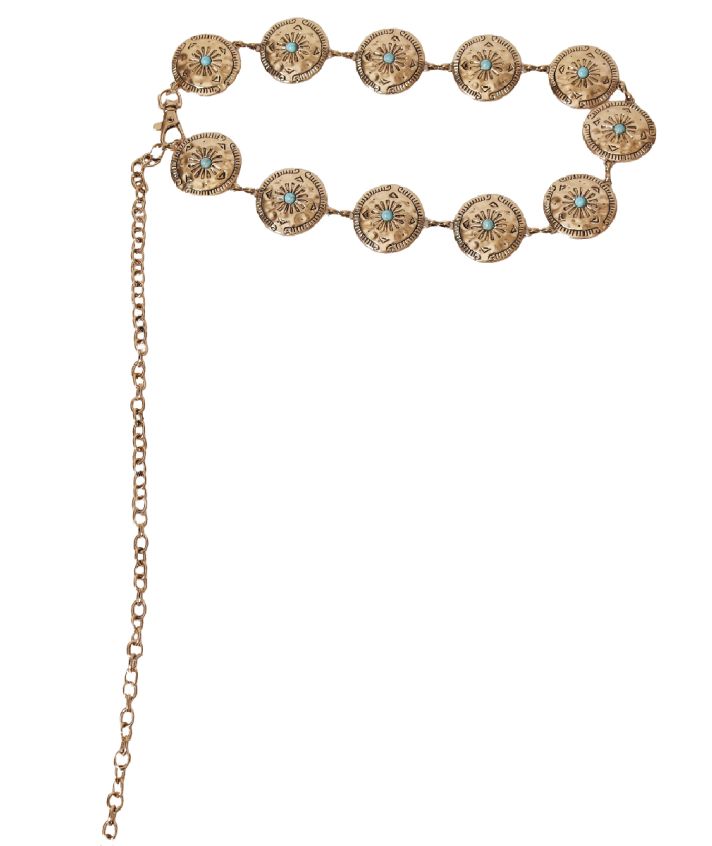 Bohemian riemketting in goud