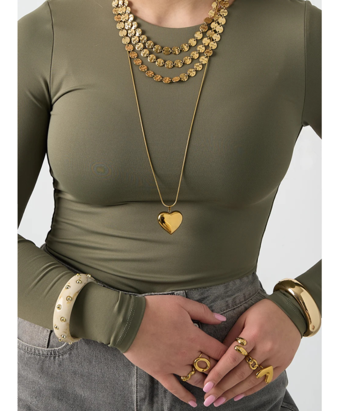 Goudkleurige ketting met hart 