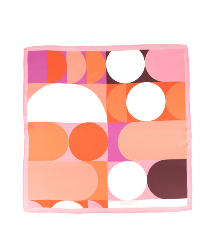 Zijden sjaaltje met grafisch design in roze