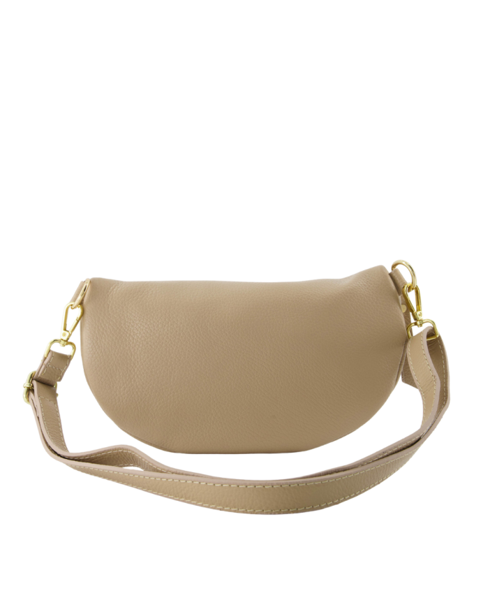 Juna lederen heuptas in taupe
