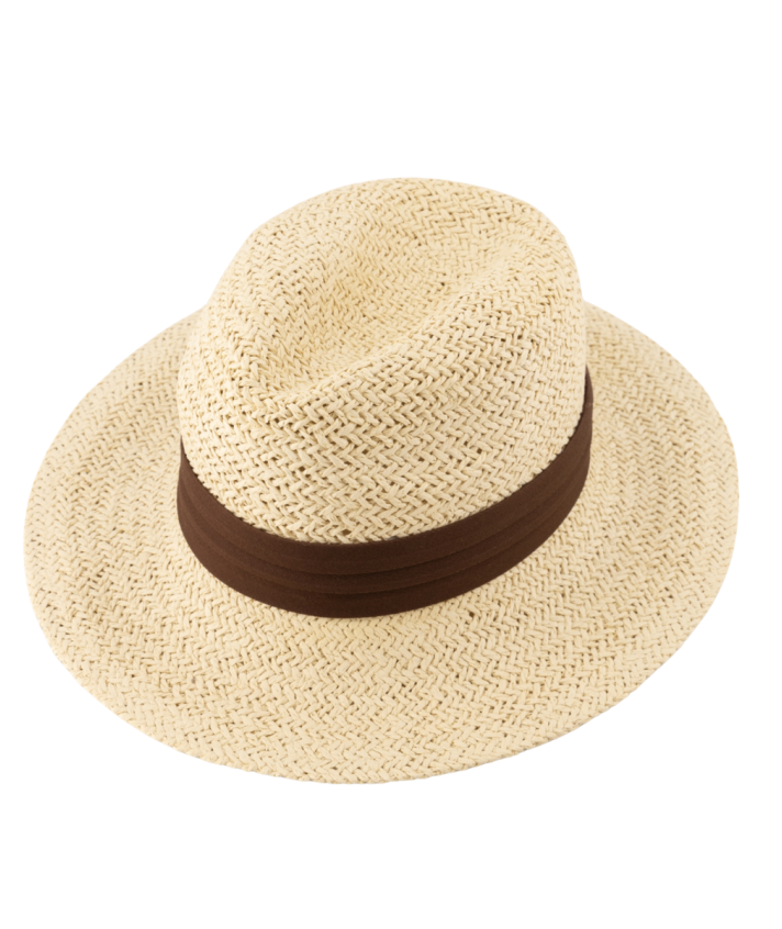 Mauritius raffia zomerhoed in donkerbruin