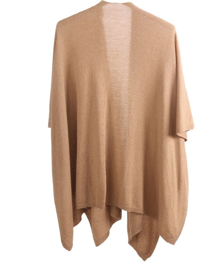 Kasjmier-blend omslagdoek in beige