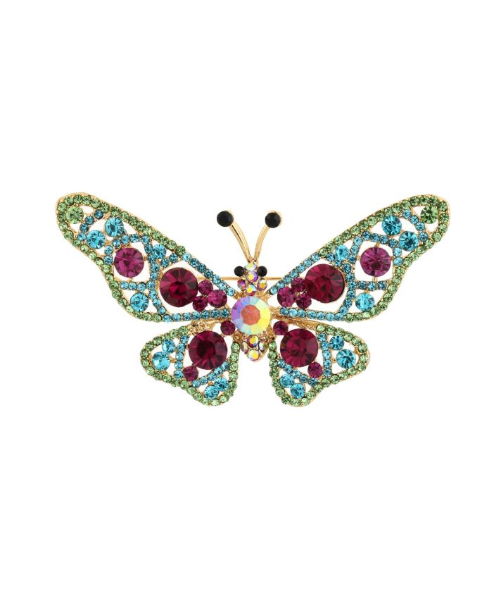 Kleurrijke vlinder broche