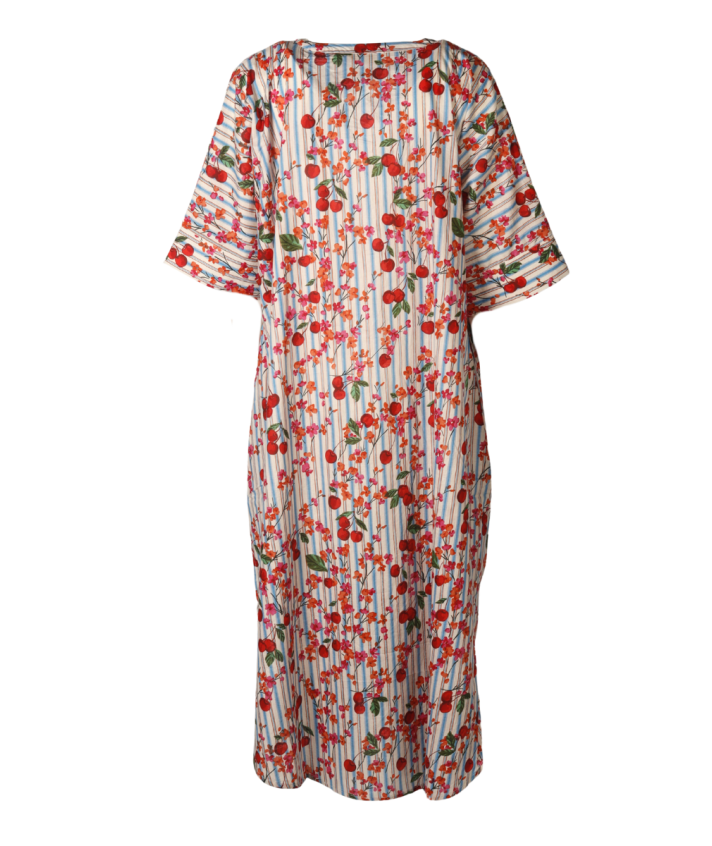Lange kaftan met cherry print
