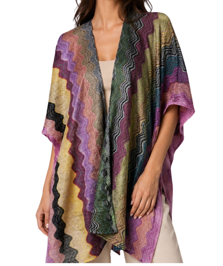 Korte kimono met zigzag patroon