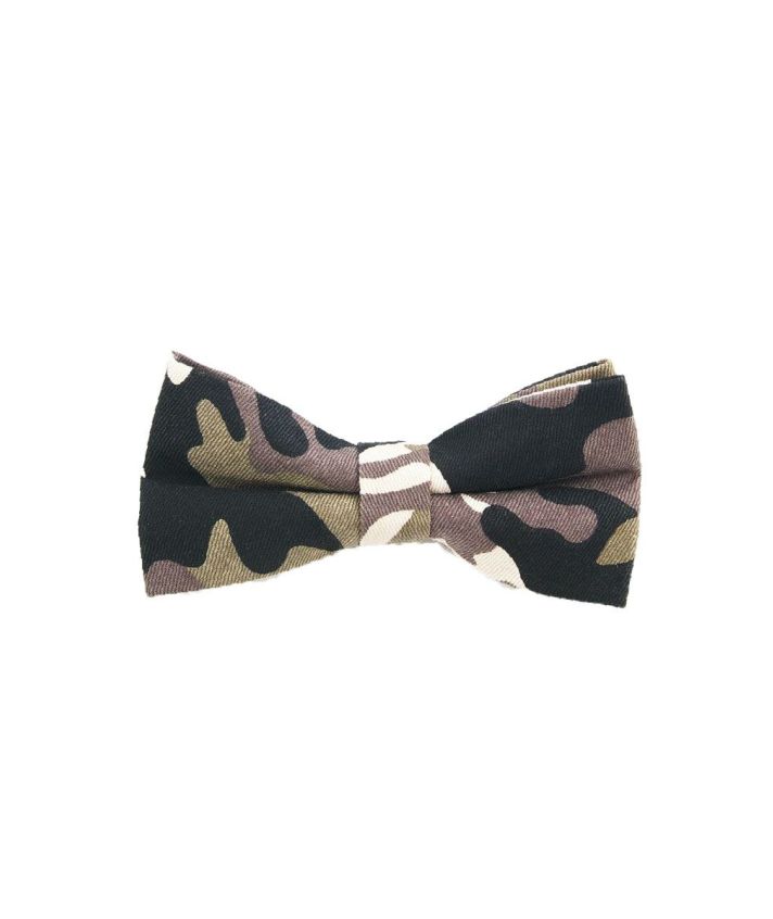 Katoenen vlinderstrik met camouflage print