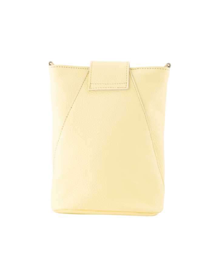 Kendra leren crossbody tas in botergeel