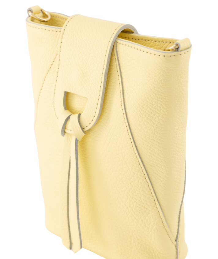 Kendra leren crossbody tas in botergeel