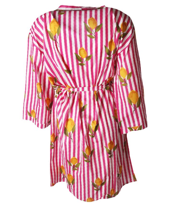 Katoenen kimono met sinasappelprint
