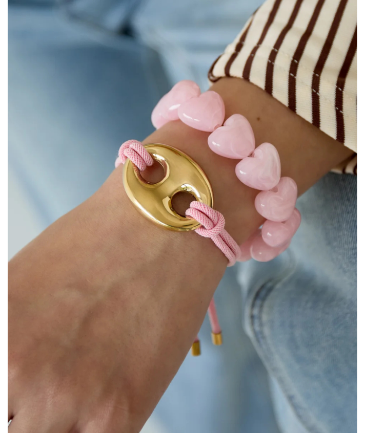 Chunky hartjes armband met marmer effect