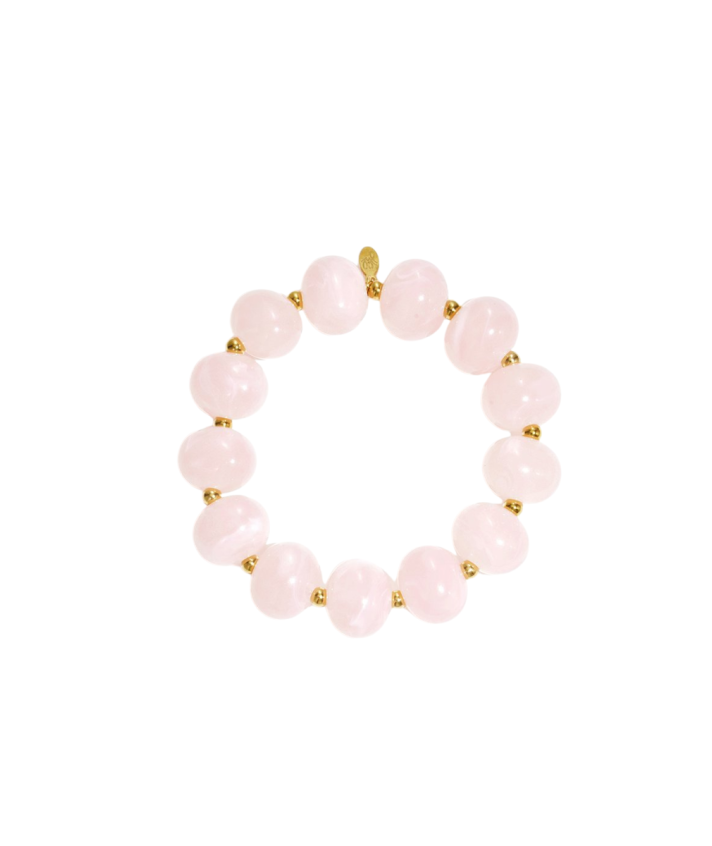 Flore armband met natuursteenlook in lichtroze