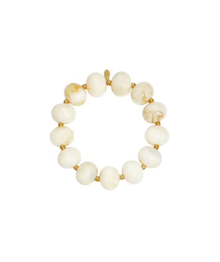 Flore armband met natuursteenlook in ecru