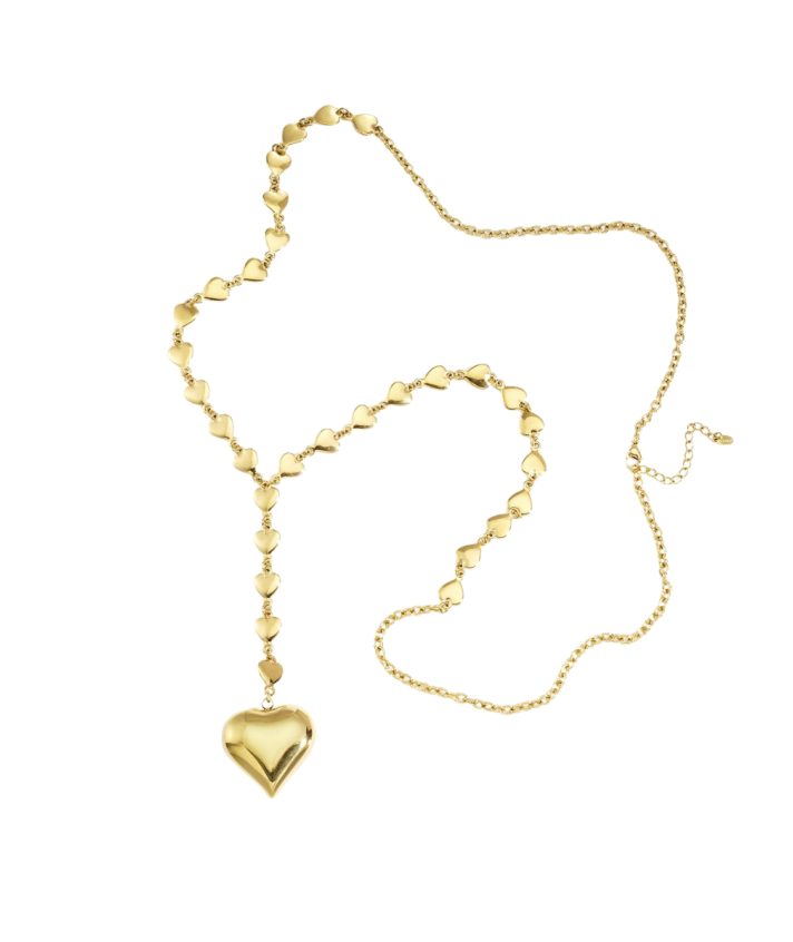 Lange Y-ketting – hartjesdesign 