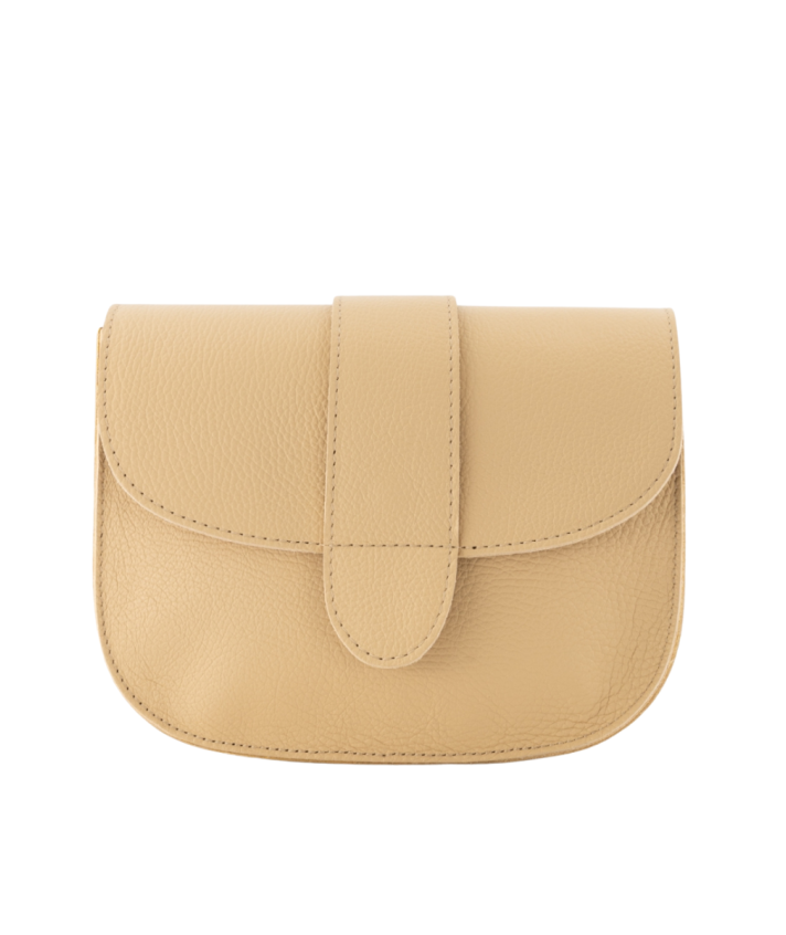 Leny lederen crossbody tas in biscuit
