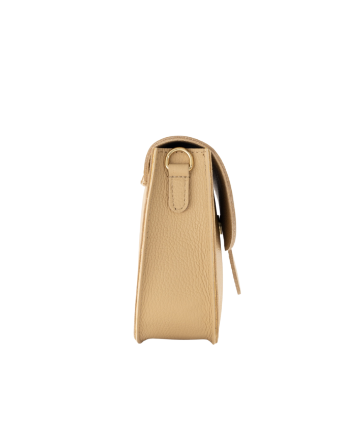 Leny lederen crossbody tas in biscuit