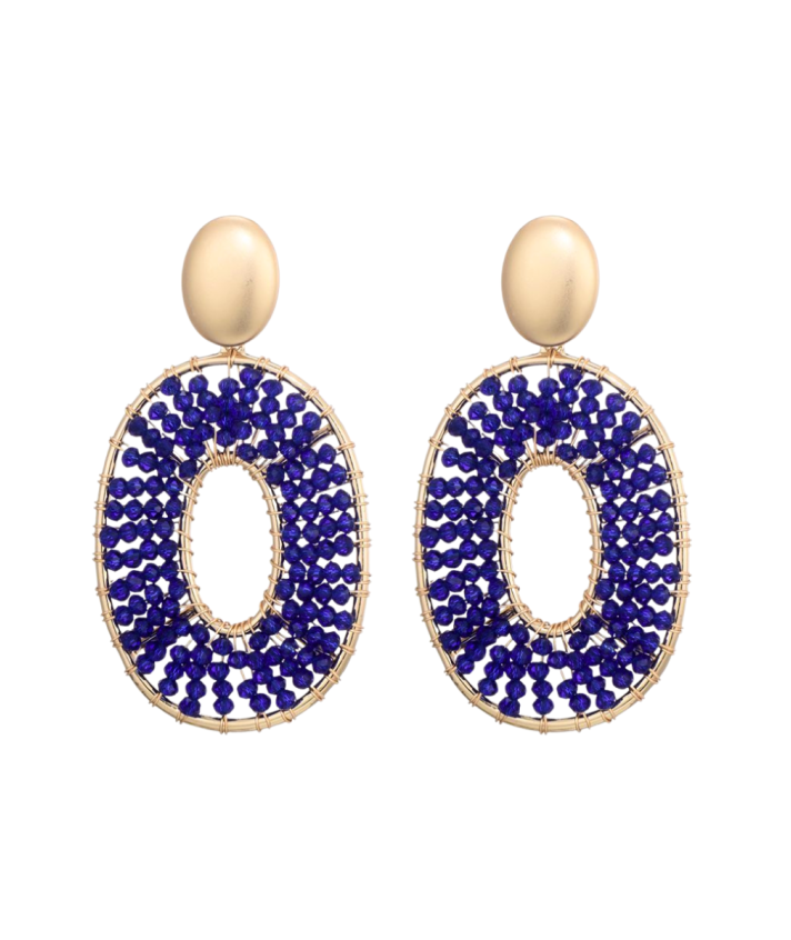Statement oorbellen in royal blue