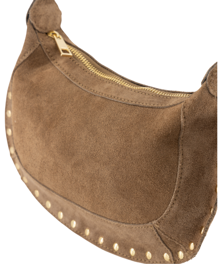 Lio schoudertas met studs in taupe