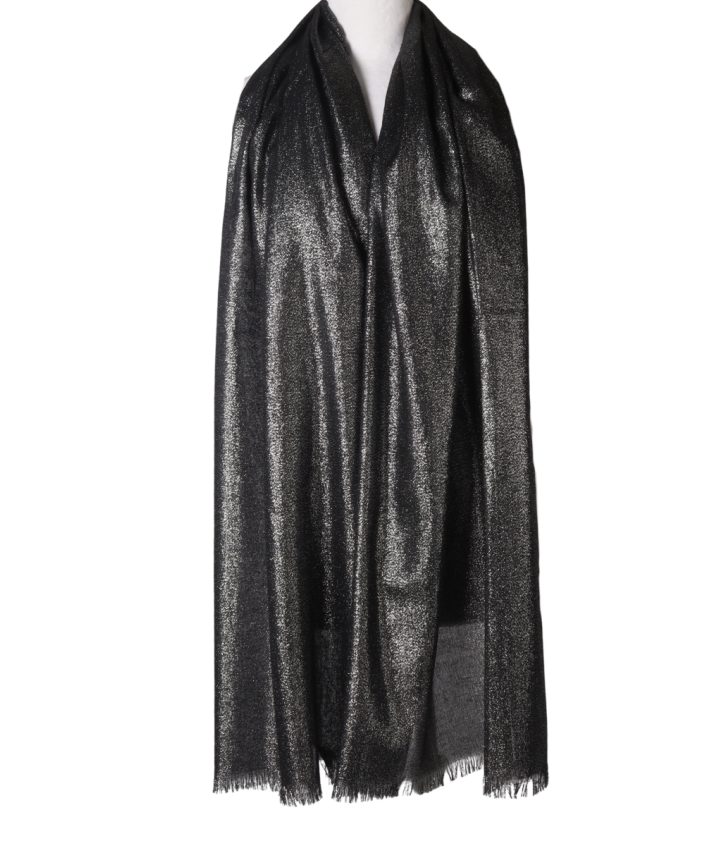 Stola met lurex glittereffect in zwart