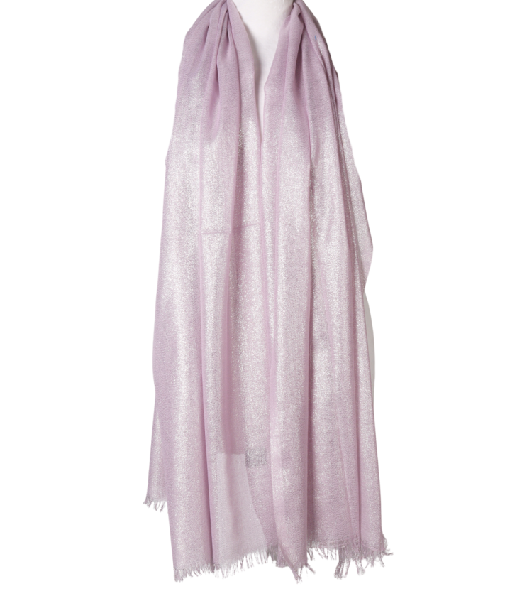 Stola met lurex glittereffect in lila