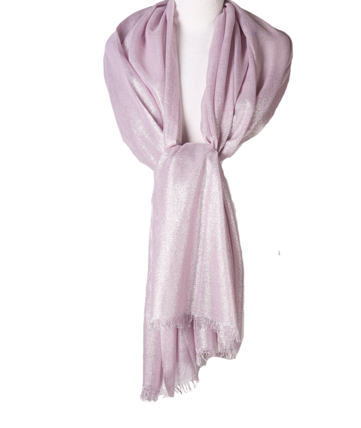 Stola met lurex glittereffect in lila