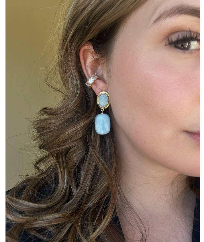 Oorbellen met marmerlook hanger