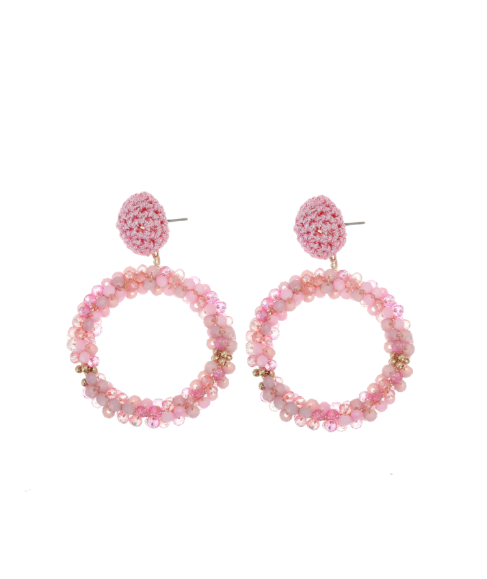 Eva statement oorbellen in roze