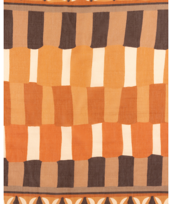 Zijde-blend sjaal met abstracte print