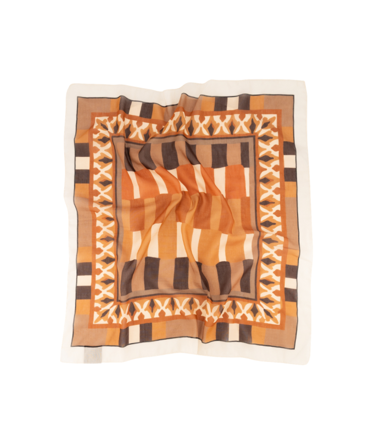 Zijde-blend sjaal met abstracte print