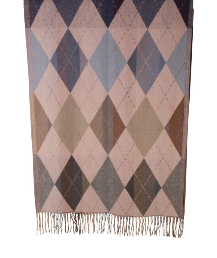 Wol-blend sjaal met wyber ruit